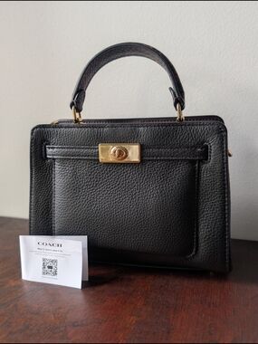 COACH MINI Lane Top Handle Snake Embossed Pebbled Leather NWOT